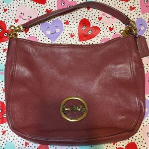 Coach Burgundy Leather Shoulder Bag